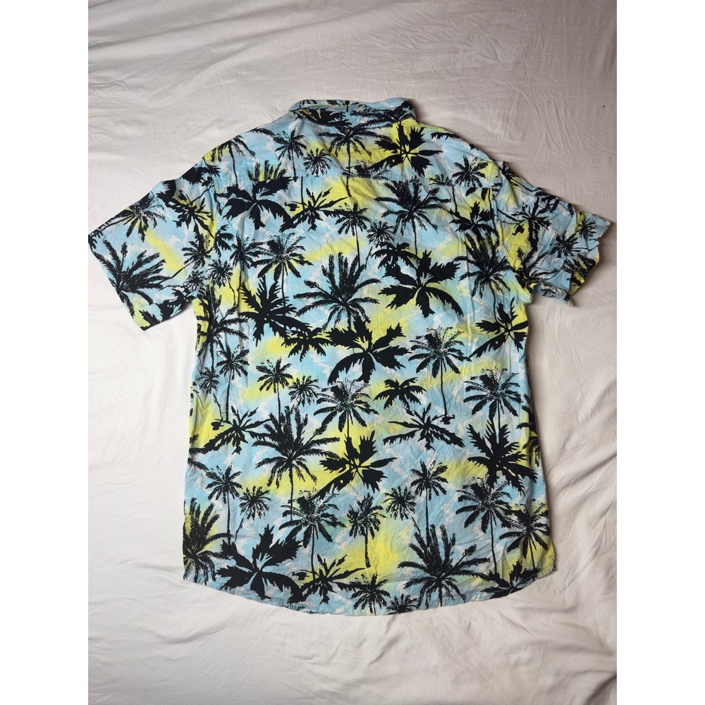 Men's Quiksilver XL Palm Tree Tropical Short Sleeve Button Down Shirt